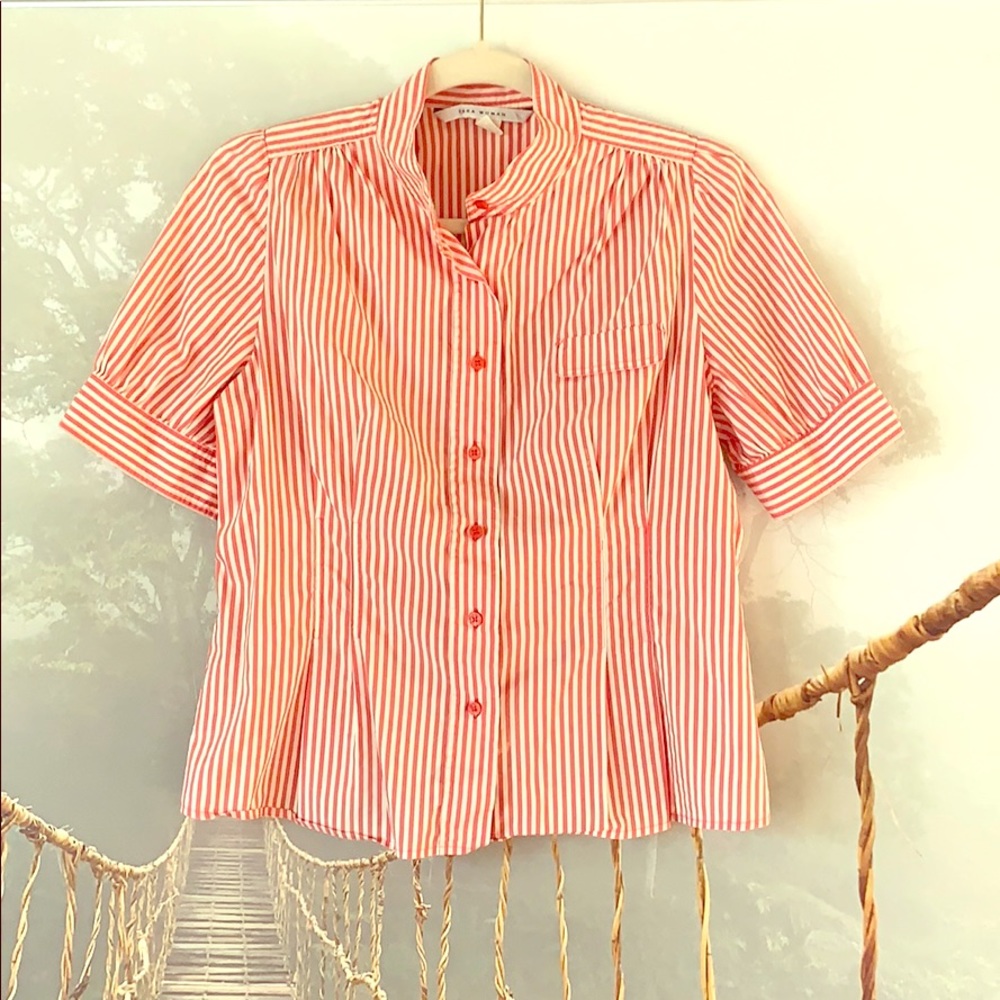 ZARA Striped Blause Super CUTE‼️🤍❤️